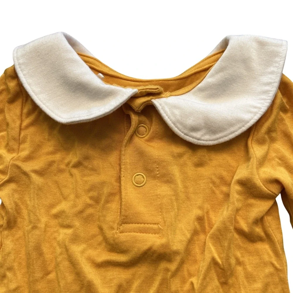 Posh Peanut 12 - 18 Months Girls Top Shirt Longsleeve Yellow Collared Preppy (4)